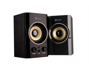 C-Tech SPK-11, 2.0, Wood, Black-Gold, Jack/USB